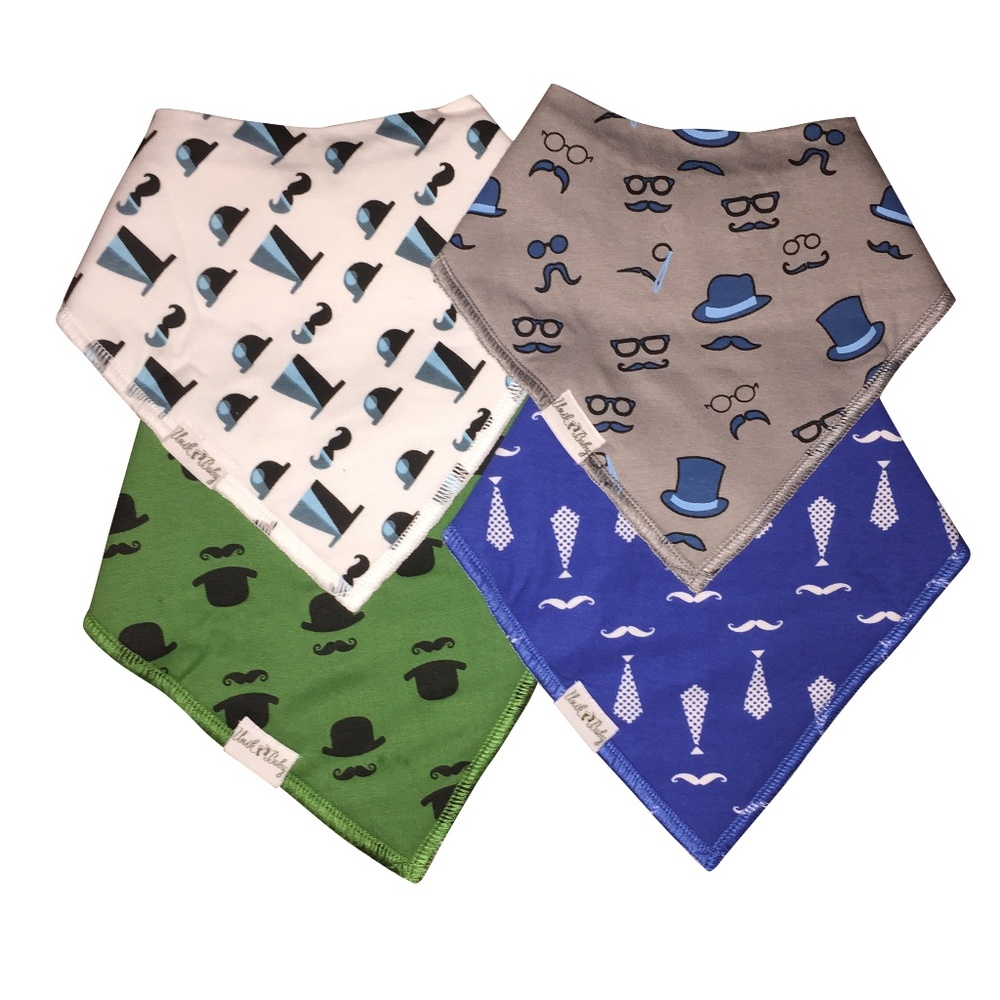 ORGANIC COTTON BANDANA DROOL BIBS FOR BOYS
